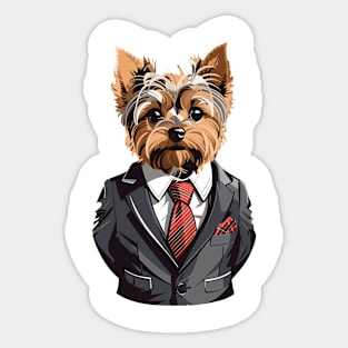 Yorkshire Terrier With Suit Sticker